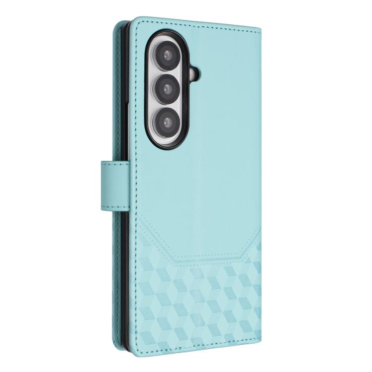 Custodia per telefono in pelle con stampa a nido d'ape e protezione RFID, For Samsung Galaxy Z Fold7 5G, For Samsung Galaxy Z Fold5