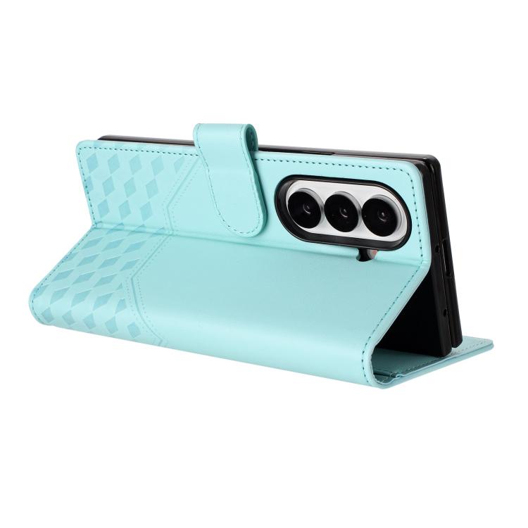 Custodia per telefono in pelle con stampa a nido d'ape e protezione RFID, For Samsung Galaxy Z Fold7 5G, For Samsung Galaxy Z Fold5