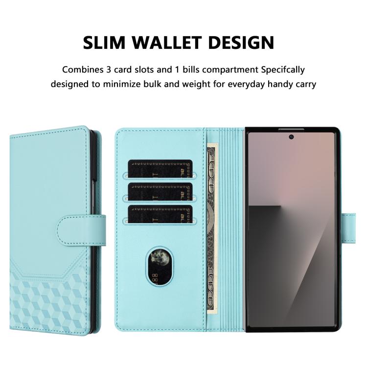 Custodia per telefono in pelle con stampa a nido d'ape e protezione RFID, For Samsung Galaxy Z Fold7 5G, For Samsung Galaxy Z Fold5