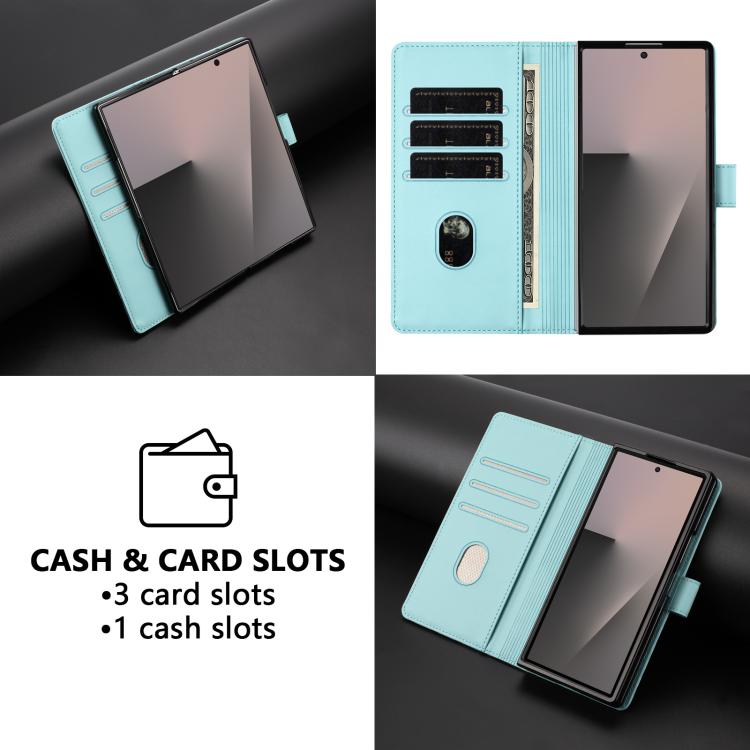 Custodia per telefono in pelle con stampa a nido d'ape e protezione RFID, For Samsung Galaxy Z Fold7 5G, For Samsung Galaxy Z Fold5