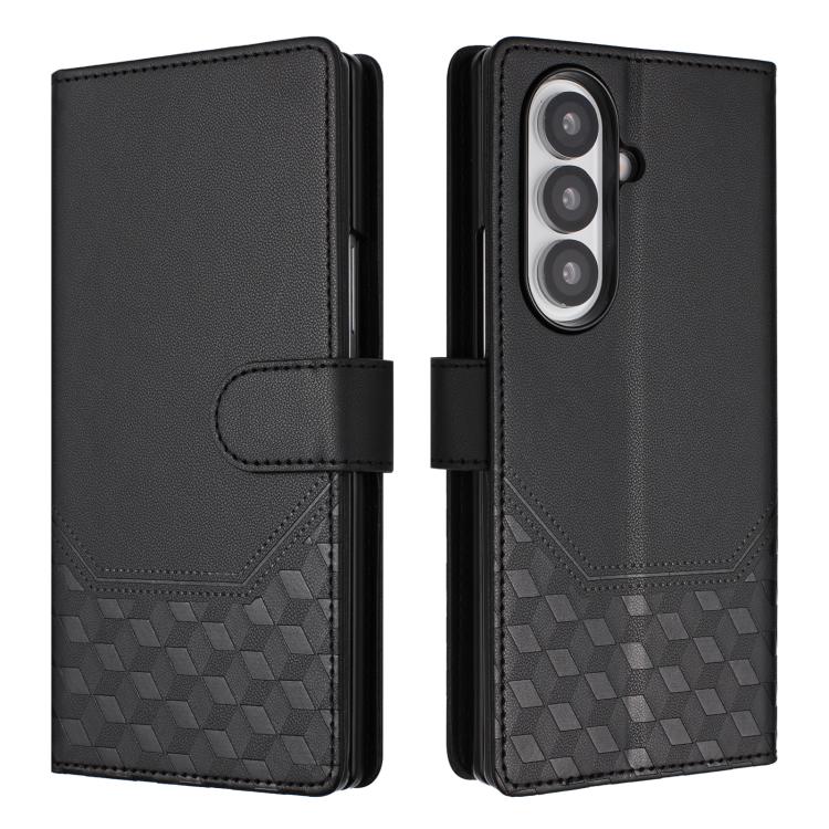 Custodia per telefono in pelle con stampa a nido d'ape e protezione RFID, For Samsung Galaxy Z Fold7 5G, For Samsung Galaxy Z Fold5