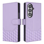 Custodia per telefono in pelle con stampa a nido d'ape e protezione RFID, For Samsung Galaxy Z Fold7 5G, For Samsung Galaxy Z Fold5