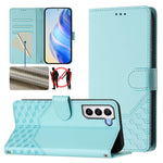 Custodia per telefono in pelle con stampa a nido d'ape e protezione RFID, For Samsung Galaxy S21 FE 5G, For Samsung Galaxy S21 5G, For Samsung Galaxy S21+ 5G, For Samsung Galaxy S21 Ultra 5G