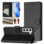 Custodia per telefono in pelle con stampa a nido d'ape e protezione RFID, For Samsung Galaxy S21 FE 5G, For Samsung Galaxy S21 5G, For Samsung Galaxy S21+ 5G, For Samsung Galaxy S21 Ultra 5G