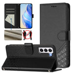 Custodia per telefono in pelle con stampa a nido d'ape e protezione RFID, For Samsung Galaxy S21 FE 5G, For Samsung Galaxy S21 5G, For Samsung Galaxy S21+ 5G, For Samsung Galaxy S21 Ultra 5G