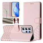 Custodia per telefono in pelle con stampa a nido d'ape e protezione RFID, For Samsung Galaxy S21 FE 5G, For Samsung Galaxy S21 5G, For Samsung Galaxy S21+ 5G, For Samsung Galaxy S21 Ultra 5G