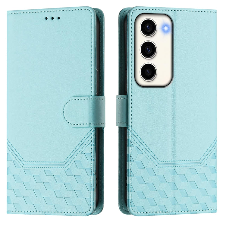 Custodia per telefono in pelle con stampa a nido d'ape e protezione RFID, For Samsung Galaxy S23 5G, For Samsung Galaxy S22 Ultra 5G, For Samsung Galaxy S22+ 5G, For Samsung Galaxy S22 5G