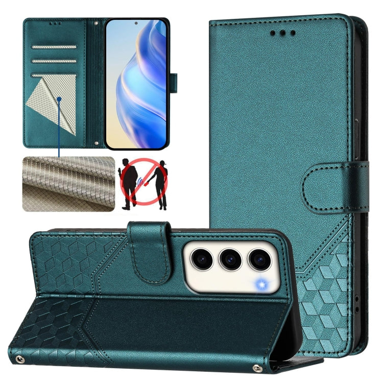 Custodia per telefono in pelle con stampa a nido d'ape e protezione RFID, For Samsung Galaxy S23 5G, For Samsung Galaxy S22 Ultra 5G, For Samsung Galaxy S22+ 5G, For Samsung Galaxy S22 5G