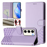 Custodia per telefono in pelle con stampa a nido d'ape e protezione RFID, For Samsung Galaxy S23 5G, For Samsung Galaxy S22 Ultra 5G, For Samsung Galaxy S22+ 5G, For Samsung Galaxy S22 5G