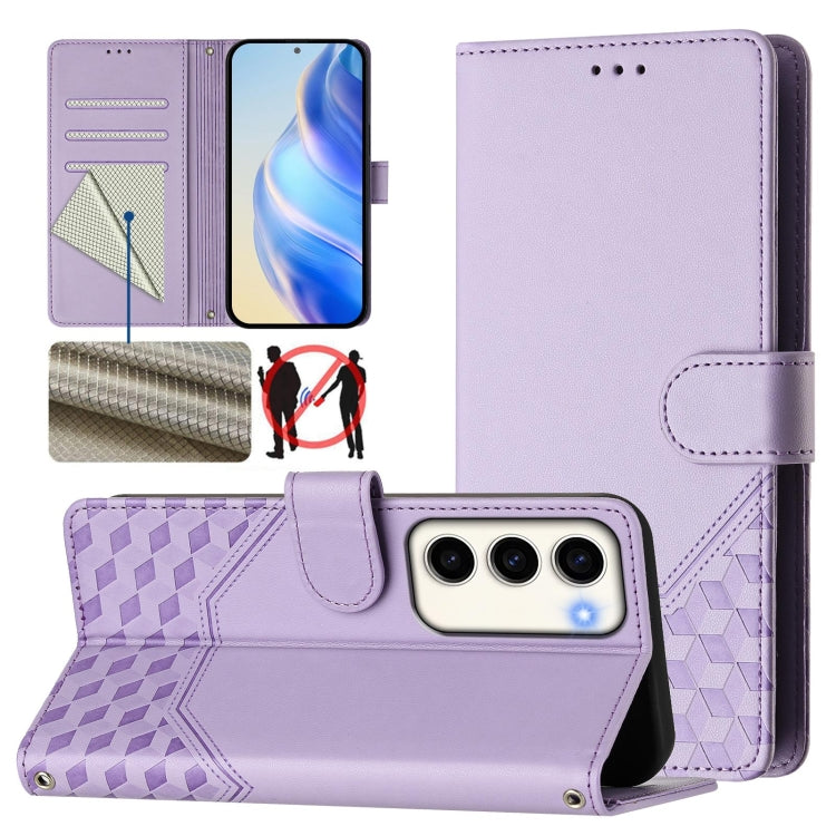 Custodia per telefono in pelle con stampa a nido d'ape e protezione RFID, For Samsung Galaxy S23 5G, For Samsung Galaxy S22 Ultra 5G, For Samsung Galaxy S22+ 5G, For Samsung Galaxy S22 5G