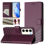 Custodia per telefono in pelle con stampa a nido d'ape e protezione RFID, For Samsung Galaxy S23 5G, For Samsung Galaxy S22 Ultra 5G, For Samsung Galaxy S22+ 5G, For Samsung Galaxy S22 5G