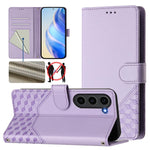 Custodia per telefono in pelle con stampa a nido d'ape e protezione RFID, For Samsung Galaxy S24 5G, For Samsung Galaxy S23 FE 5G, For Samsung Galaxy S23 Ultra 5G, For Samsung Galaxy S23+ 5G