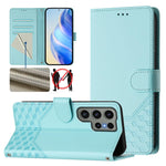 Custodia per telefono in pelle con stampa a nido d'ape e protezione RFID, For Samsung Galaxy S24 5G, For Samsung Galaxy S23 FE 5G, For Samsung Galaxy S23 Ultra 5G, For Samsung Galaxy S23+ 5G