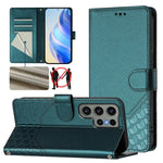Custodia per telefono in pelle con stampa a nido d'ape e protezione RFID, For Samsung Galaxy S24 5G, For Samsung Galaxy S23 FE 5G, For Samsung Galaxy S23 Ultra 5G, For Samsung Galaxy S23+ 5G
