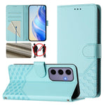 Custodia per telefono in pelle con stampa a nido d'ape e protezione RFID, For Samsung Galaxy S24 5G, For Samsung Galaxy S23 FE 5G, For Samsung Galaxy S23 Ultra 5G, For Samsung Galaxy S23+ 5G