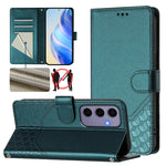 Custodia per telefono in pelle con stampa a nido d'ape e protezione RFID, For Samsung Galaxy S24 5G, For Samsung Galaxy S23 FE 5G, For Samsung Galaxy S23 Ultra 5G, For Samsung Galaxy S23+ 5G
