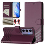 Custodia per telefono in pelle con stampa a nido d'ape e protezione RFID, For Samsung Galaxy S24 5G, For Samsung Galaxy S23 FE 5G, For Samsung Galaxy S23 Ultra 5G, For Samsung Galaxy S23+ 5G
