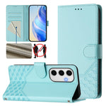 Custodia per telefono in pelle con stampa a nido d'ape e protezione RFID, For Samsung Galaxy S25 Ultra 5G, For Samsung Galaxy S24 FE 5G, For Samsung Galaxy S24 Ultra 5G, For Samsung Galaxy S24+ 5G