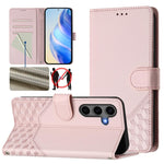 Custodia per telefono in pelle con stampa a nido d'ape e protezione RFID, For Samsung Galaxy S26 5G, For Samsung Galaxy S25 Edge 5G, For Samsung Galaxy S25 5G, For Samsung Galaxy S25+ 5G