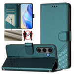 Custodia per telefono in pelle con stampa a nido d'ape e protezione RFID, For Samsung Galaxy S26 5G, For Samsung Galaxy S25 Edge 5G, For Samsung Galaxy S25 5G, For Samsung Galaxy S25+ 5G