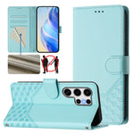 Custodia per telefono in pelle con stampa a nido d'ape e protezione RFID, For Samsung Galaxy S25 Ultra 5G, For Samsung Galaxy S24 FE 5G, For Samsung Galaxy S24 Ultra 5G, For Samsung Galaxy S24+ 5G