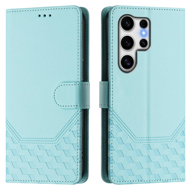 Custodia per telefono in pelle con stampa a nido d'ape e protezione RFID, For Samsung Galaxy S25 Ultra 5G, For Samsung Galaxy S24 FE 5G, For Samsung Galaxy S24 Ultra 5G, For Samsung Galaxy S24+ 5G