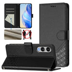 Custodia per telefono in pelle con stampa a nido d'ape e protezione RFID, For Samsung Galaxy S26 5G, For Samsung Galaxy S25 Edge 5G, For Samsung Galaxy S25 5G, For Samsung Galaxy S25+ 5G
