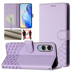 Custodia per telefono in pelle con stampa a nido d'ape e protezione RFID, For Samsung Galaxy S26 5G, For Samsung Galaxy S25 Edge 5G, For Samsung Galaxy S25 5G, For Samsung Galaxy S25+ 5G