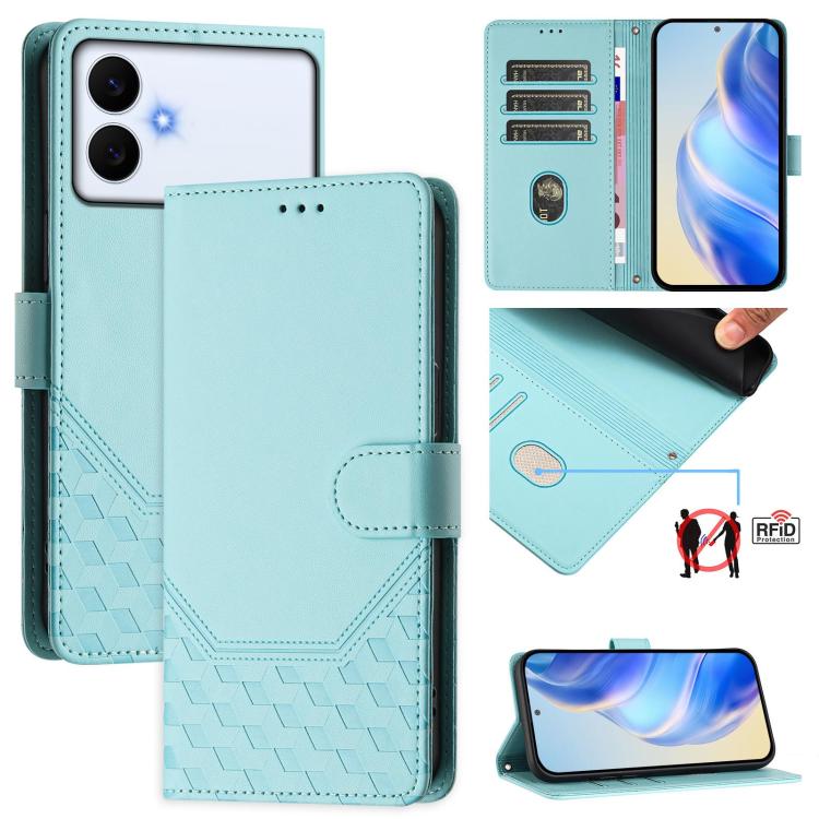 Custodia per telefono in pelle con stampa a nido d'ape e protezione RFID, For Galaxy S26 FE 5G, For Samsung Galaxy S26+ 5G, For Samsung Galaxy S26 Edge 5G, For Samsung Galaxy S26 Ultra 5G