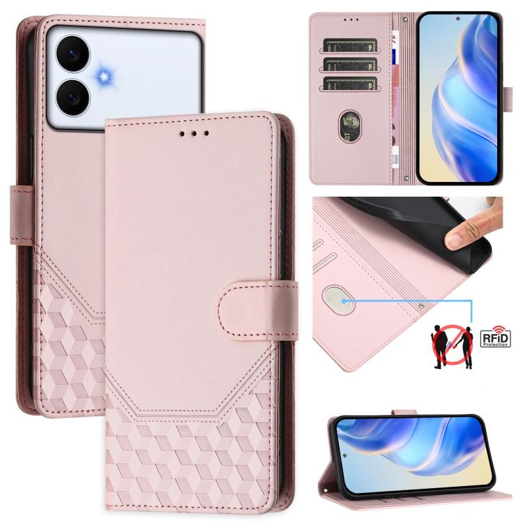 Custodia per telefono in pelle con stampa a nido d'ape e protezione RFID, For Galaxy S26 FE 5G, For Samsung Galaxy S26+ 5G, For Samsung Galaxy S26 Edge 5G, For Samsung Galaxy S26 Ultra 5G