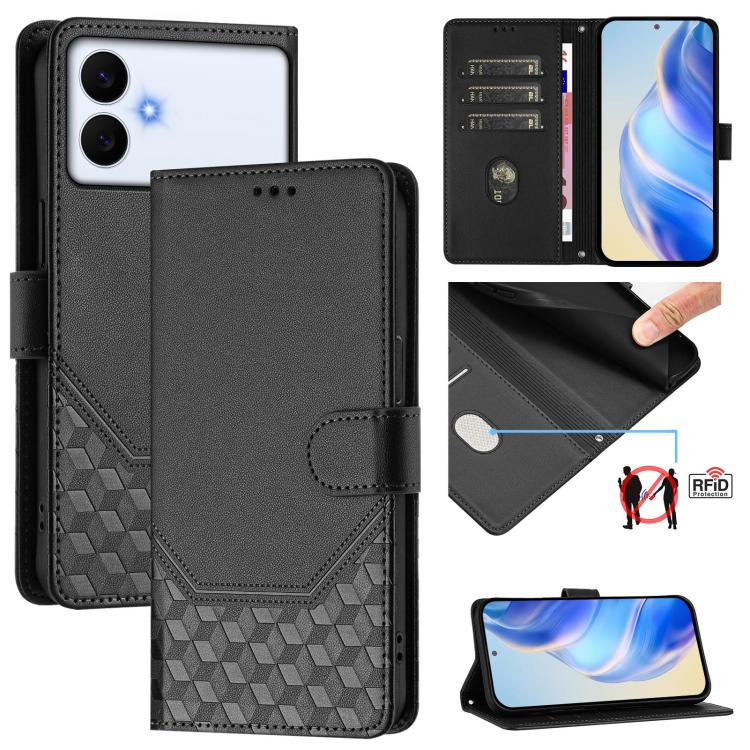 Custodia per telefono in pelle con stampa a nido d'ape e protezione RFID, For Galaxy S26 FE 5G, For Samsung Galaxy S26+ 5G, For Samsung Galaxy S26 Edge 5G, For Samsung Galaxy S26 Ultra 5G