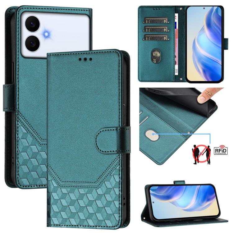 Custodia per telefono in pelle con stampa a nido d'ape e protezione RFID, For Galaxy S26 FE 5G, For Samsung Galaxy S26+ 5G, For Samsung Galaxy S26 Edge 5G, For Samsung Galaxy S26 Ultra 5G
