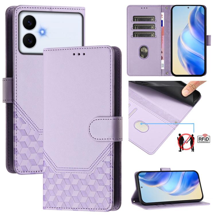Custodia per telefono in pelle con stampa a nido d'ape e protezione RFID, For Galaxy S26 FE 5G, For Samsung Galaxy S26+ 5G, For Samsung Galaxy S26 Edge 5G, For Samsung Galaxy S26 Ultra 5G