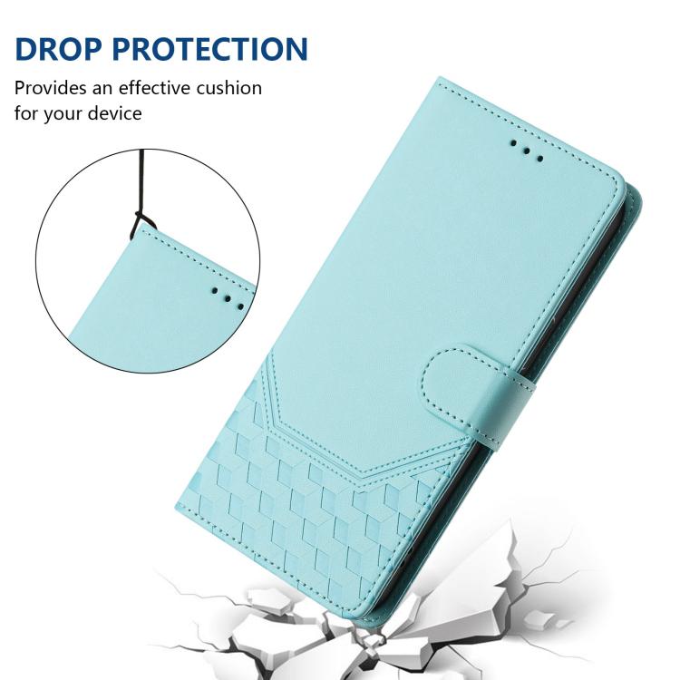 Custodia per telefono in pelle con stampa a nido d'ape e protezione RFID, For Samsung Galaxy S26 5G, For Samsung Galaxy S25 Edge 5G, For Samsung Galaxy S25 5G, For Samsung Galaxy S25+ 5G