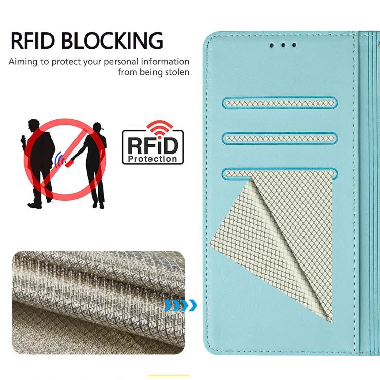 Custodia per telefono in pelle con stampa a nido d'ape e protezione RFID, For Samsung Galaxy S26 5G, For Samsung Galaxy S25 Edge 5G, For Samsung Galaxy S25 5G, For Samsung Galaxy S25+ 5G