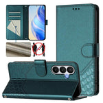 Custodia per telefono in pelle con stampa a nido d'ape e protezione RFID, For Samsung Galaxy S26 5G, For Samsung Galaxy S25 Edge 5G, For Samsung Galaxy S25 5G, For Samsung Galaxy S25+ 5G
