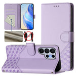 Custodia per telefono in pelle con stampa a nido d'ape e protezione RFID, For Galaxy S26 FE 5G, For Samsung Galaxy S26+ 5G, For Samsung Galaxy S26 Edge 5G, For Samsung Galaxy S26 Ultra 5G