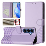 Custodia per telefono in pelle con stampa a nido d'ape e protezione RFID, For Galaxy S26 FE 5G, For Samsung Galaxy S26+ 5G, For Samsung Galaxy S26 Edge 5G, For Samsung Galaxy S26 Ultra 5G