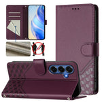 Custodia per telefono in pelle con stampa a nido d'ape e protezione RFID, For Galaxy S26 FE 5G, For Samsung Galaxy S26+ 5G, For Samsung Galaxy S26 Edge 5G, For Samsung Galaxy S26 Ultra 5G