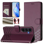 Custodia per telefono in pelle con stampa a nido d'ape e protezione RFID, For Galaxy S26 FE 5G, For Samsung Galaxy S26+ 5G, For Samsung Galaxy S26 Edge 5G, For Samsung Galaxy S26 Ultra 5G