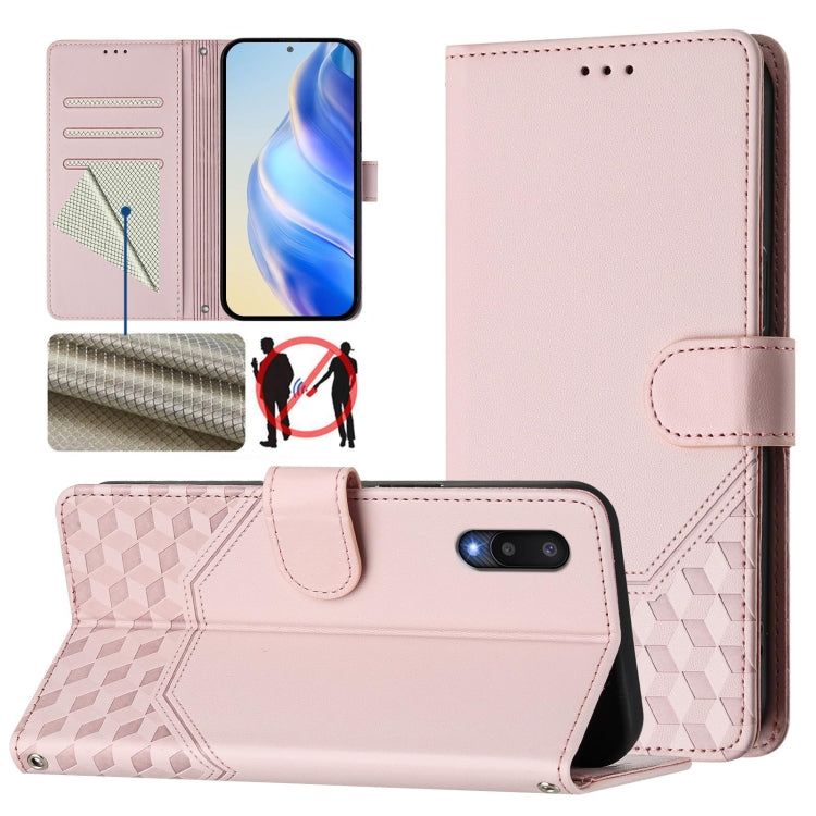 Custodia per telefono in pelle con stampa a nido d'ape e protezione RFID, For Samsung Galaxy A02 / M02, For Samsung Galaxy A72, For Samsung Galaxy A02s 164mm, For Samsung Galaxy A02s 166mm