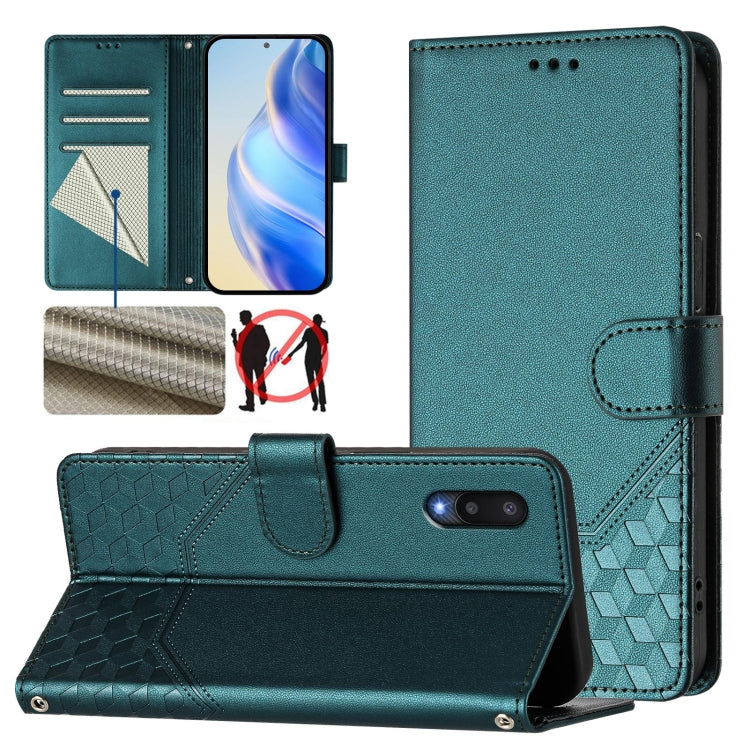 Custodia per telefono in pelle con stampa a nido d'ape e protezione RFID, For Samsung Galaxy A02 / M02, For Samsung Galaxy A72, For Samsung Galaxy A02s 164mm, For Samsung Galaxy A02s 166mm