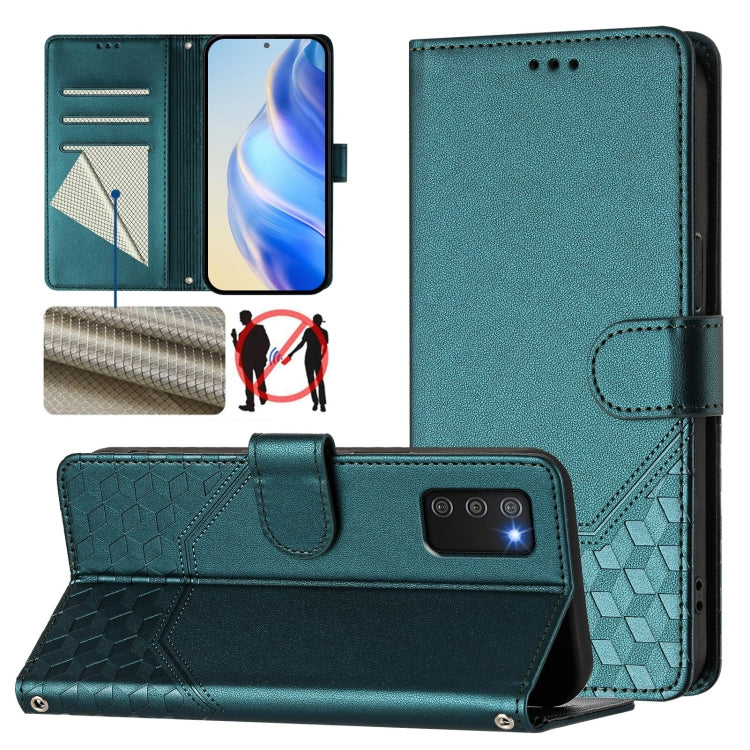 Custodia per telefono in pelle con stampa a nido d'ape e protezione RFID, For Samsung Galaxy A02 / M02, For Samsung Galaxy A72, For Samsung Galaxy A02s 164mm, For Samsung Galaxy A02s 166mm