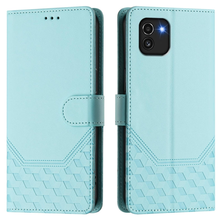 Custodia per telefono in pelle con stampa a nido d'ape e protezione RFID, For Samsung Galaxy A03 166mm, For Samsung Galaxy A03 164mm, For Samsung Galaxy A32 5G / M32 5G, For Samsung Galaxy A52 5G / 4G / A52s