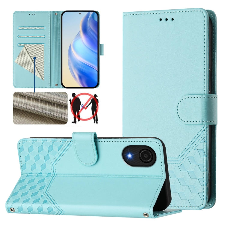 Custodia per telefono in pelle con stampa a nido d'ape e protezione RFID, For Samsung Galaxy A53 5G, For Samsung Galaxy A73 5G, For Samsung Galaxy A03 Core, For Samsung Galaxy A33 5G