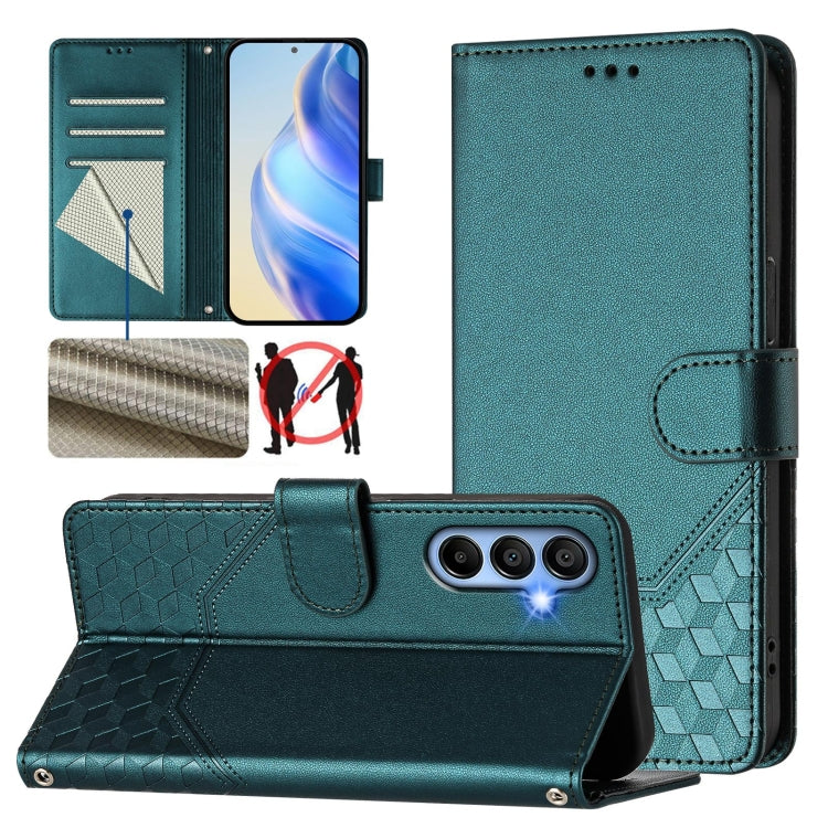 Custodia per telefono in pelle con stampa a nido d'ape e protezione RFID, For Samsung Galaxy A06, For Samsung Galaxy XCover7 Pro, For Samsung Galaxy A15 5G / 4G, For Samsung Galaxy A55 5G Global