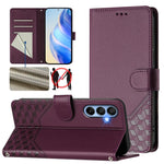 Custodia per telefono in pelle con stampa a nido d'ape e protezione RFID, For Samsung Galaxy A06, For Samsung Galaxy XCover7 Pro, For Samsung Galaxy A15 5G / 4G, For Samsung Galaxy A55 5G Global