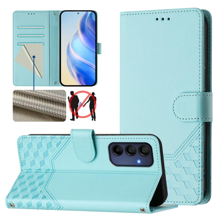 Custodia per telefono in pelle con stampa a nido d'ape e protezione RFID, For Samsung Galaxy A56 5G, For Samsung Galaxy A26, For Samsung Galaxy A36, For Samsung Galaxy A16