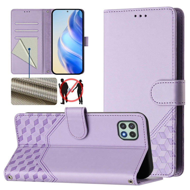 Custodia per telefono in pelle con stampa a nido d'ape e protezione RFID, For Samsung Galaxy A34 5G, For Samsung Galaxy A54 5G, For Samsung Galaxy A13 5G / 4G / A04s / A04, For Samsung Galaxy A22 5G / F42