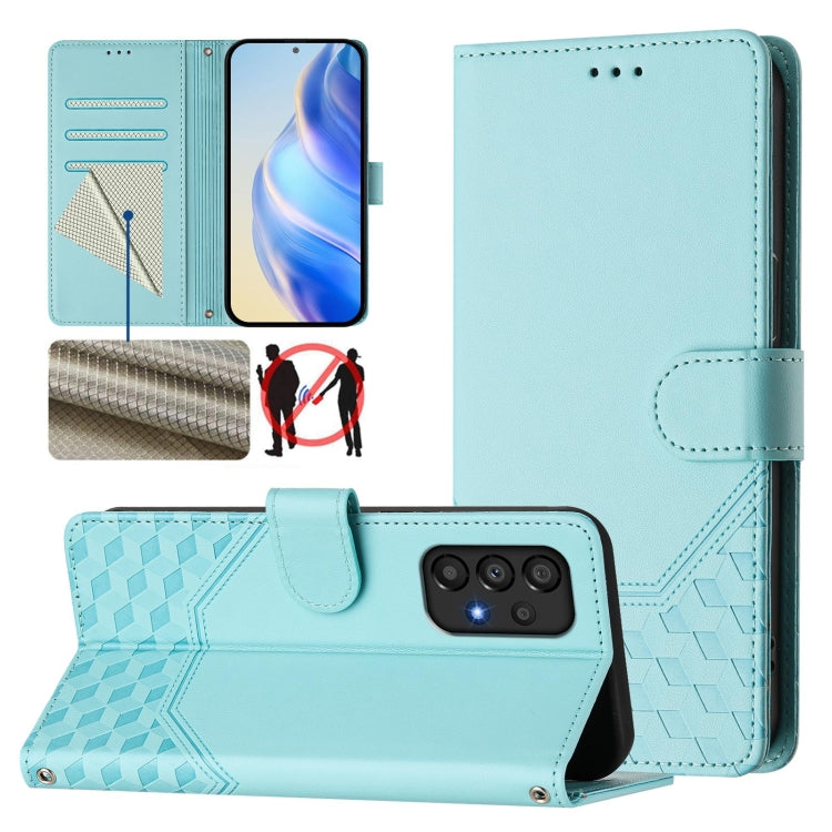 Custodia per telefono in pelle con stampa a nido d'ape e protezione RFID, For Samsung Galaxy A53 5G, For Samsung Galaxy A73 5G, For Samsung Galaxy A03 Core, For Samsung Galaxy A33 5G